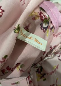 Floral Ruffle Crop Top with slit skirt