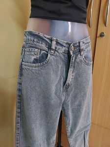 Gray Wide-leg Denim