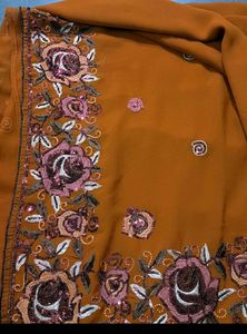 Mustard Embroidered Saree 💛