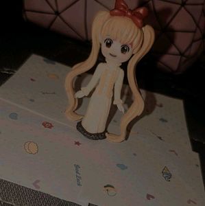 Vintage Anime Girl Figure with a Red Bow 🎀