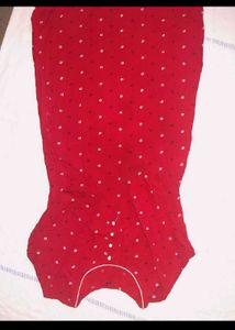 Red Kurta with White Leggings