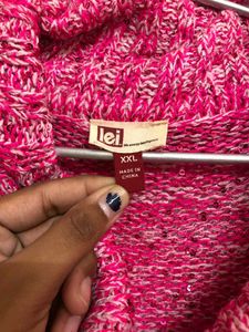 L.e.i. Rose Pink High Neck Top
