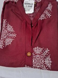 Maroon Printed Kurti