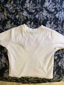 White Fitted Crop Top