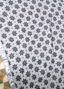 grey saree with beautiful floral pallu