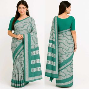 Elegant Red Printed Saree