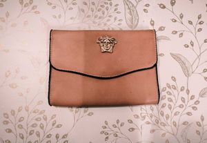 Versace Nude Pink Leather Medusa Clutch