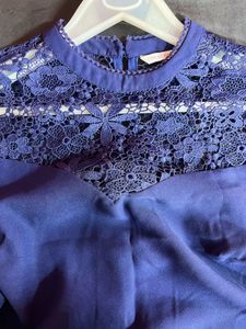 Cover Story Elegant Navy Lace Jumpsuit