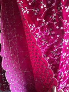 Sequin Embroidered Velvet Shawl Dupatta Full Size