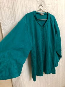 Okay V Neck Sea Green T Shirt
