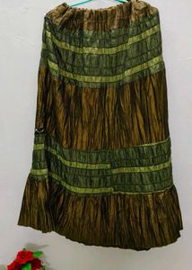 Green &amp; Brown Ethnic Skirt
