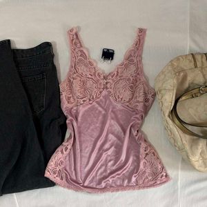 Vintage Lace Trim Cami Top