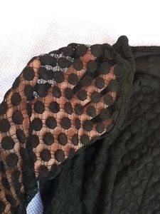 Black polka dot textured Top