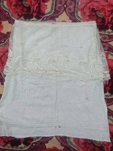 Elegant White Embroidered Skirt