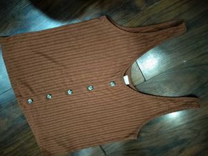 H&amp;M Brown Ribbed Top