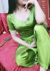 Green Satik Salwar Suit