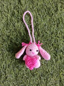 Crochet Handmade Pintresty Bunny Keycharm 🩷🎀