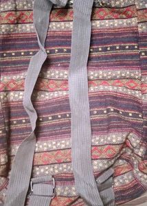 Striped Backpack with Butterfly Details