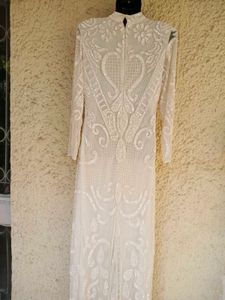 Pure White fully beaded Gown
