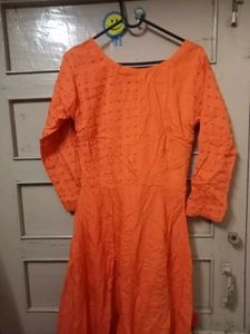 Orange Kurta With Dupatta