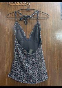Y2K Halter Neck Tie Up Top