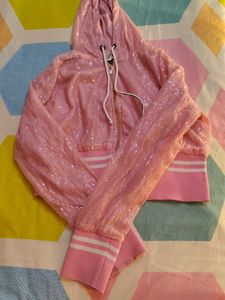 Pink Sequin Zip-Up Jacket