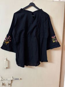 Black Embroidered Top