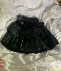 Tiered Black Mini Skirt