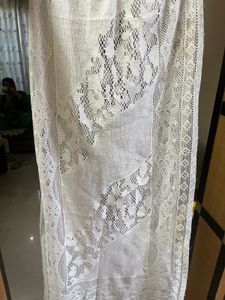 White Handcrafted Lace Dupatta