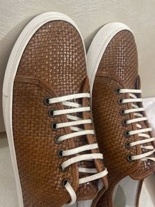 Driscoll Brown Woven Leather Sneakers