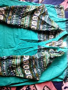 A-LINE KURTI - SEA GREEN
