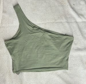 Off shoulder Olive Green Top