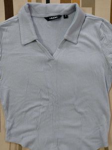 NUON Ribbed Polo Top (Size-S)