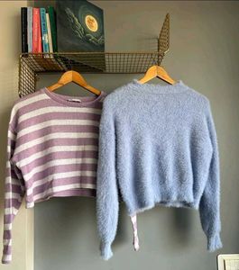 ❌️SALE❌️Zara Striped Pullover- Purple N White