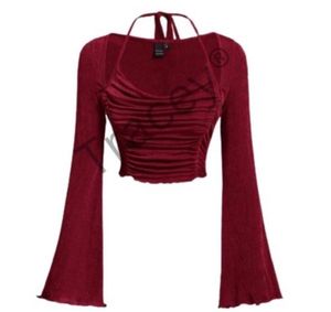Red Cold Shoulder Top