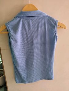 Blue Collar Fitted Top