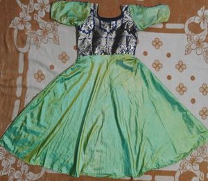 Green & Gold Handmade Dress
