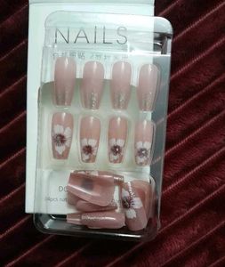 Floral Glitter Press-On Nails