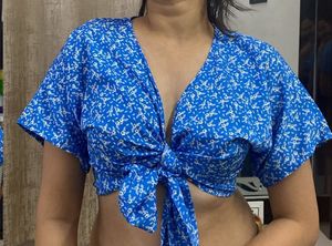Tie Up Blue Top