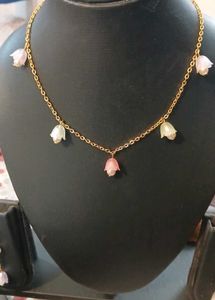 Flower Charm Necklace &amp; Earrings Set