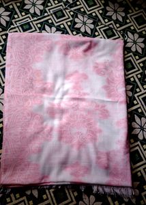 Women's White And Peach Stole