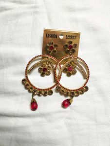 Red And Golden Earrings