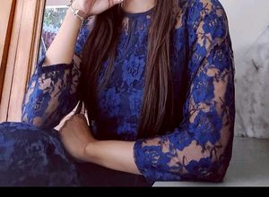 Women A-line Blue Dress