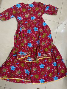 Kids Rayon Kurti Sharara Set(8-10)till Fri