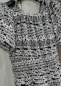 White Top With Nevy Blue Touch...
