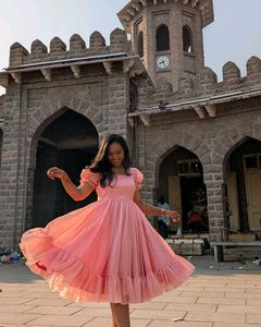 Pink Ruffled Party Dress