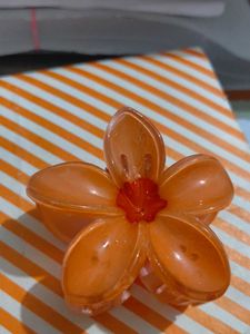 Orange Flower Hair Claw Clip