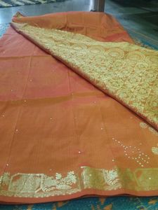 Elegant Orange Silk Saree