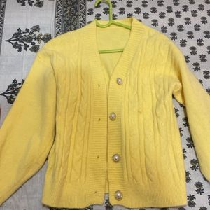 Yellow Knit Cardigan