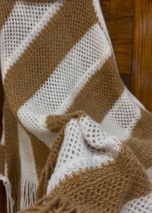 Striped Boho Poncho with Fringe